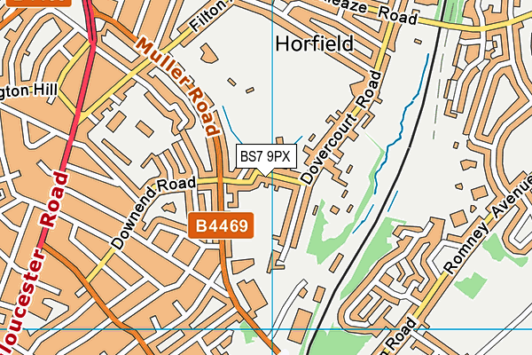 BS7 9PX map - OS VectorMap District (Ordnance Survey)