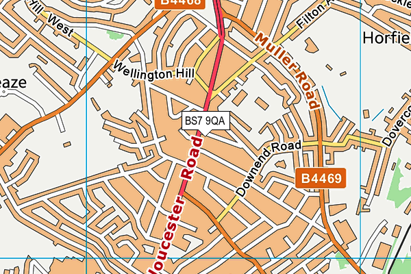 BS7 9QA map - OS VectorMap District (Ordnance Survey)