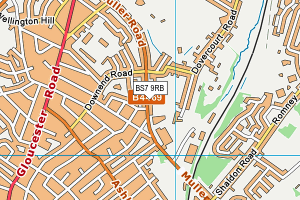 BS7 9RB map - OS VectorMap District (Ordnance Survey)