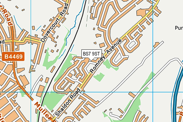 BS7 9ST map - OS VectorMap District (Ordnance Survey)