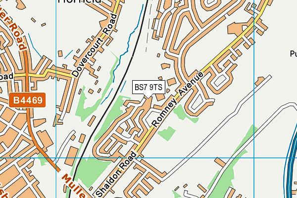 BS7 9TS map - OS VectorMap District (Ordnance Survey)