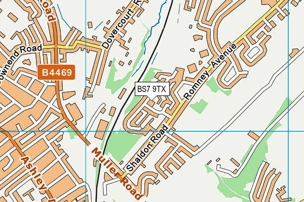 BS7 9TX map - OS VectorMap District (Ordnance Survey)