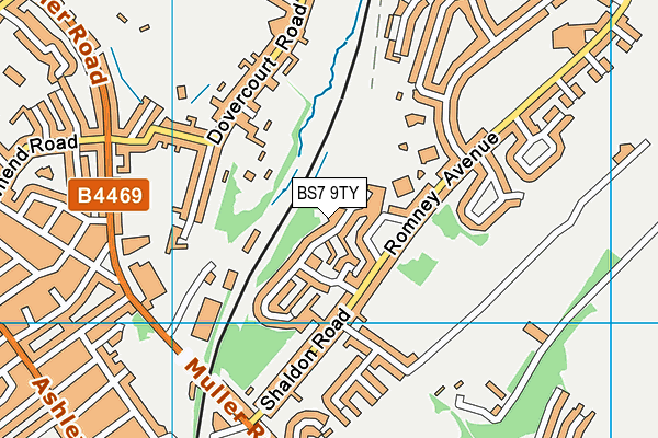 BS7 9TY map - OS VectorMap District (Ordnance Survey)