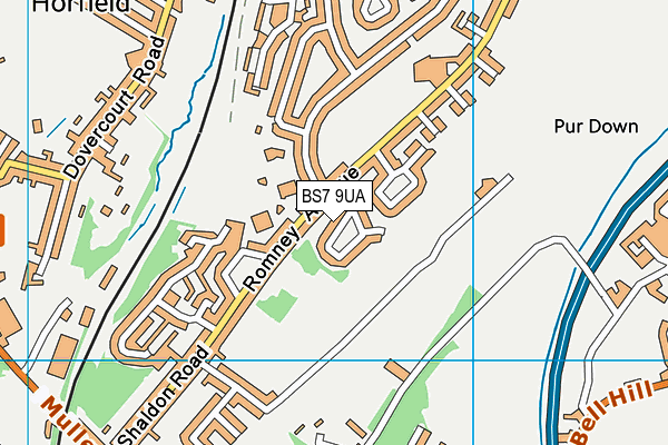 BS7 9UA map - OS VectorMap District (Ordnance Survey)