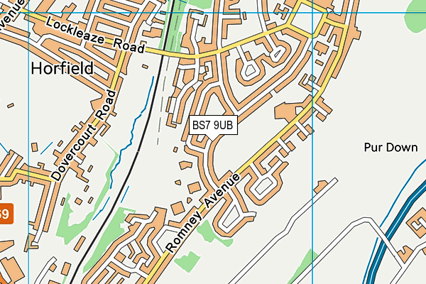 BS7 9UB map - OS VectorMap District (Ordnance Survey)