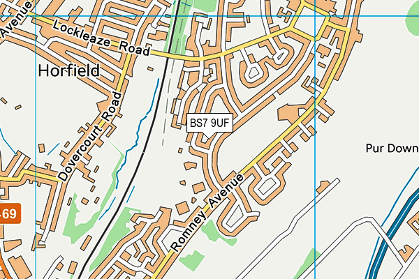 BS7 9UF map - OS VectorMap District (Ordnance Survey)