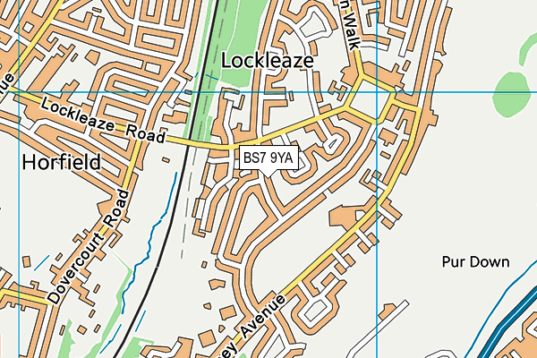 BS7 9YA map - OS VectorMap District (Ordnance Survey)