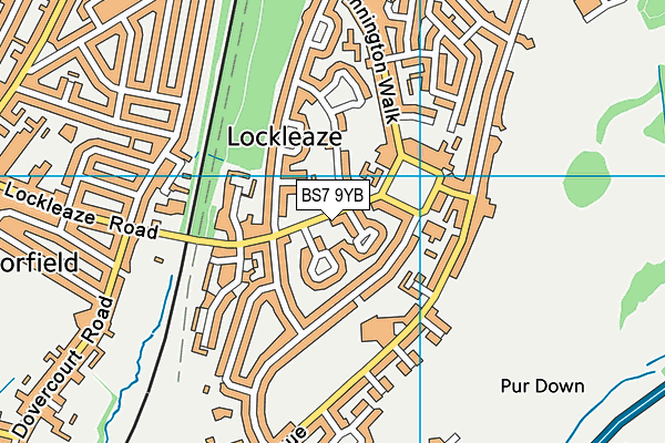 BS7 9YB map - OS VectorMap District (Ordnance Survey)