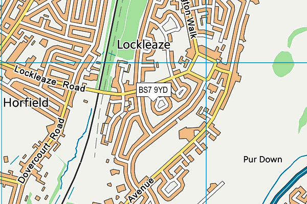 BS7 9YD map - OS VectorMap District (Ordnance Survey)