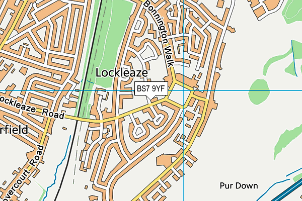 BS7 9YF map - OS VectorMap District (Ordnance Survey)