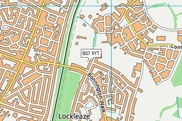 BS7 9YT map - OS VectorMap District (Ordnance Survey)