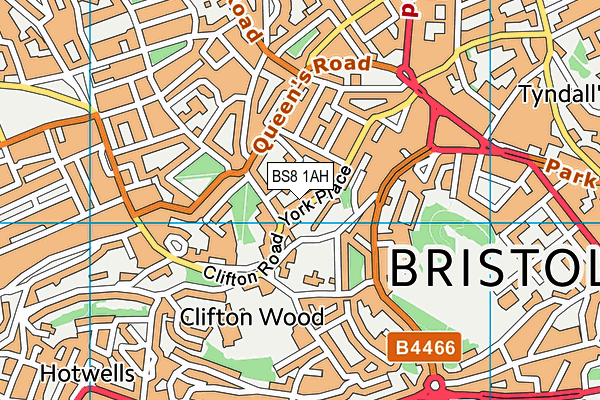 BS8 1AH map - OS VectorMap District (Ordnance Survey)