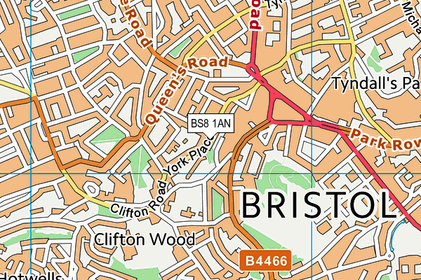 BS8 1AN map - OS VectorMap District (Ordnance Survey)