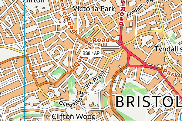 BS8 1AP map - OS VectorMap District (Ordnance Survey)