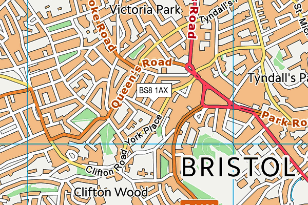 BS8 1AX map - OS VectorMap District (Ordnance Survey)