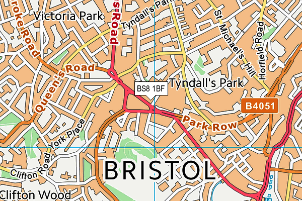 BS8 1BF map - OS VectorMap District (Ordnance Survey)