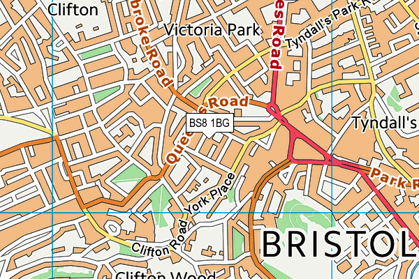 BS8 1BG map - OS VectorMap District (Ordnance Survey)