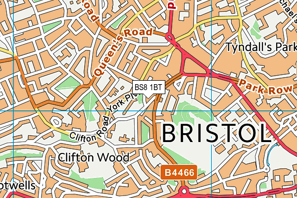 BS8 1BT map - OS VectorMap District (Ordnance Survey)