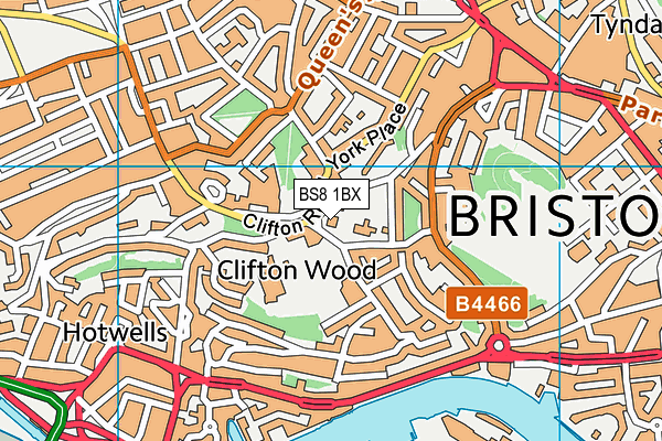 BS8 1BX map - OS VectorMap District (Ordnance Survey)