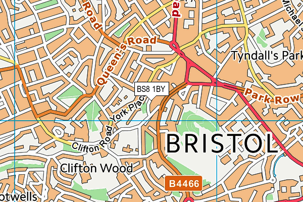 BS8 1BY map - OS VectorMap District (Ordnance Survey)