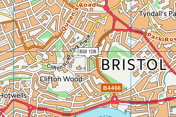 BS8 1DB map - OS VectorMap District (Ordnance Survey)