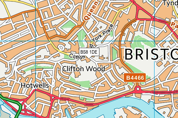 BS8 1DE map - OS VectorMap District (Ordnance Survey)