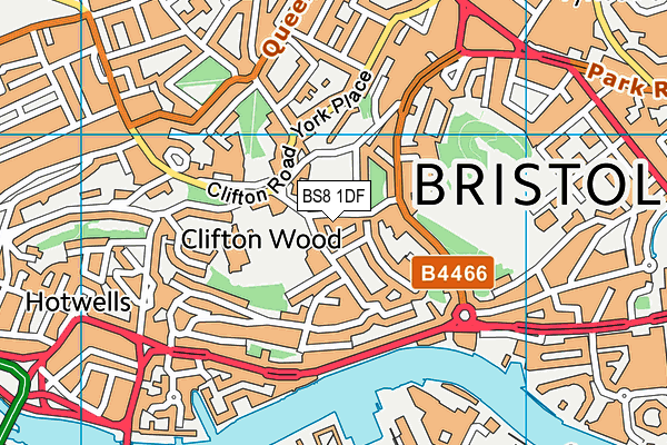 BS8 1DF map - OS VectorMap District (Ordnance Survey)