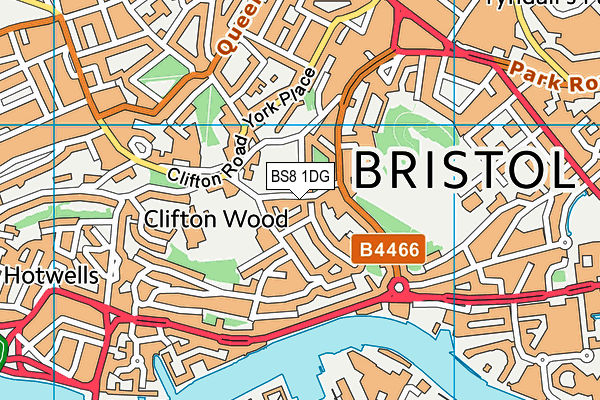 BS8 1DG map - OS VectorMap District (Ordnance Survey)