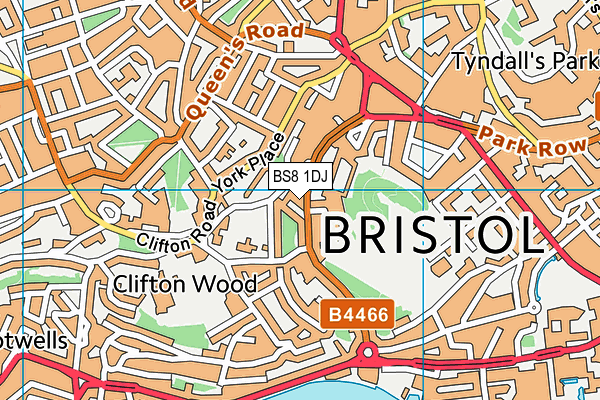 BS8 1DJ map - OS VectorMap District (Ordnance Survey)