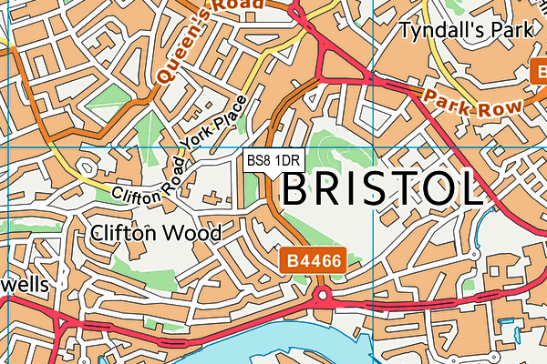 BS8 1DR map - OS VectorMap District (Ordnance Survey)