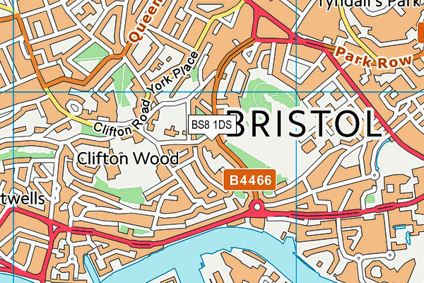 BS8 1DS map - OS VectorMap District (Ordnance Survey)