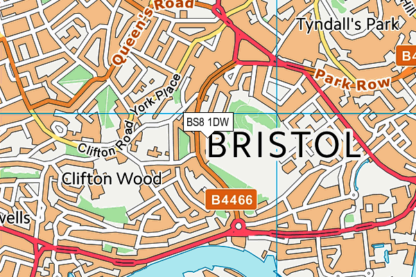 BS8 1DW map - OS VectorMap District (Ordnance Survey)
