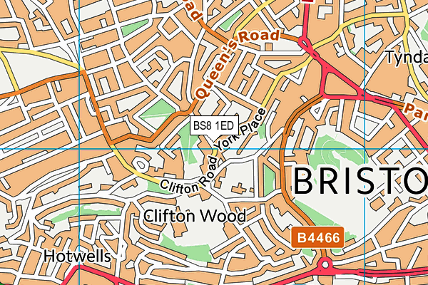 BS8 1ED map - OS VectorMap District (Ordnance Survey)