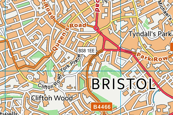 BS8 1EE map - OS VectorMap District (Ordnance Survey)