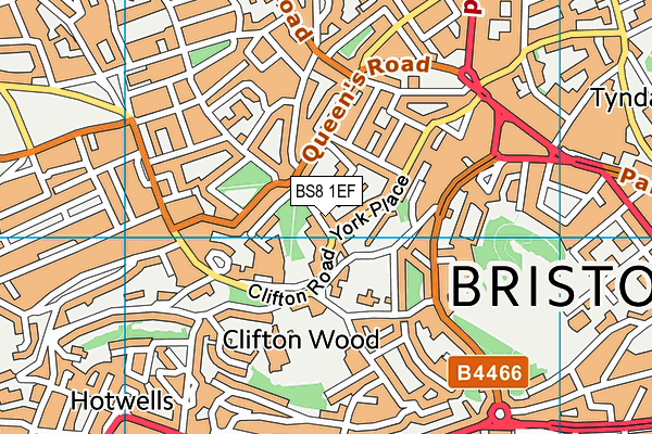 BS8 1EF map - OS VectorMap District (Ordnance Survey)