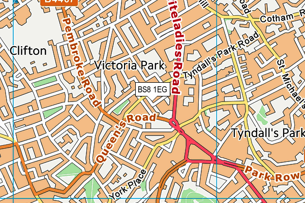 BS8 1EG map - OS VectorMap District (Ordnance Survey)