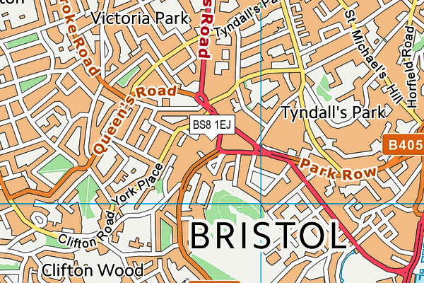 BS8 1EJ map - OS VectorMap District (Ordnance Survey)