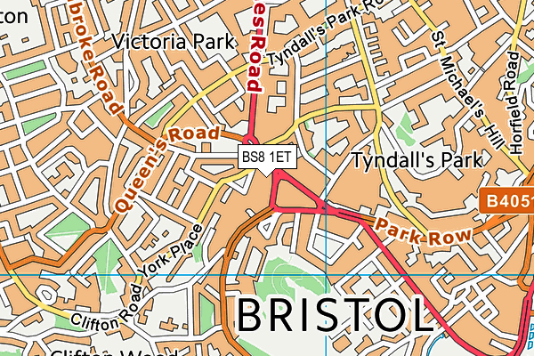 BS8 1ET map - OS VectorMap District (Ordnance Survey)