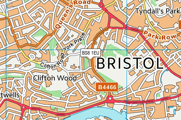 BS8 1EU map - OS VectorMap District (Ordnance Survey)