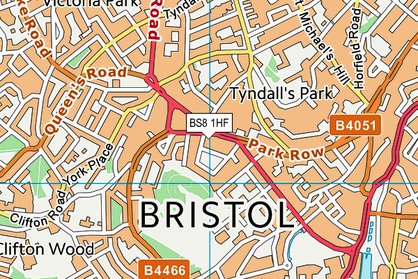 BS8 1HF map - OS VectorMap District (Ordnance Survey)