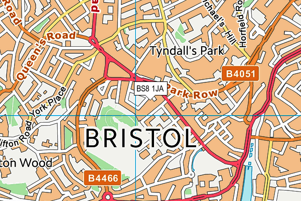 BS8 1JA map - OS VectorMap District (Ordnance Survey)