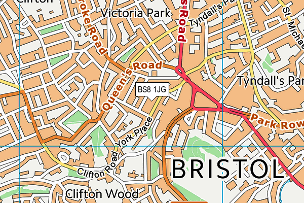 BS8 1JG map - OS VectorMap District (Ordnance Survey)