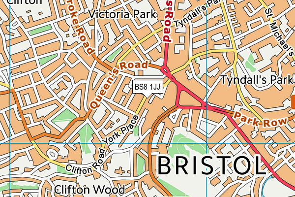 BS8 1JJ map - OS VectorMap District (Ordnance Survey)