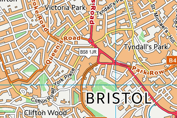 BS8 1JR map - OS VectorMap District (Ordnance Survey)