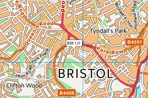 BS8 1JY map - OS VectorMap District (Ordnance Survey)