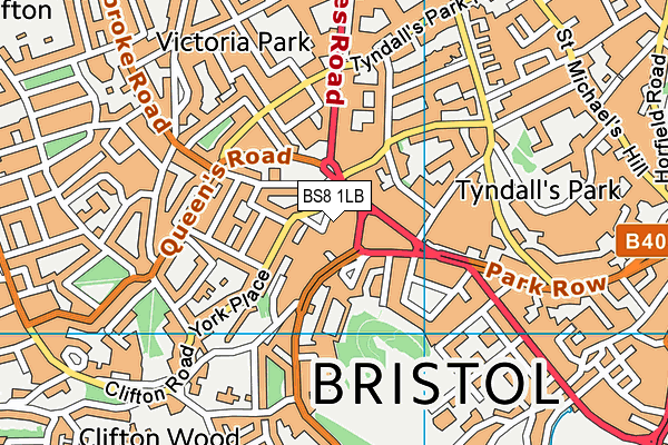 BS8 1LB map - OS VectorMap District (Ordnance Survey)