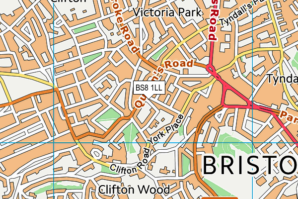 BS8 1LL map - OS VectorMap District (Ordnance Survey)