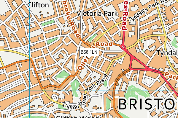 BS8 1LN map - OS VectorMap District (Ordnance Survey)