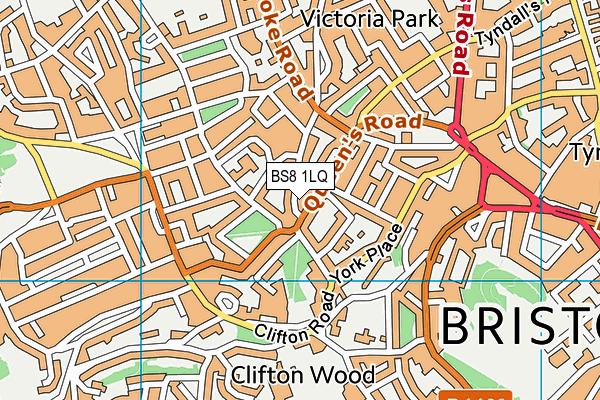 BS8 1LQ map - OS VectorMap District (Ordnance Survey)