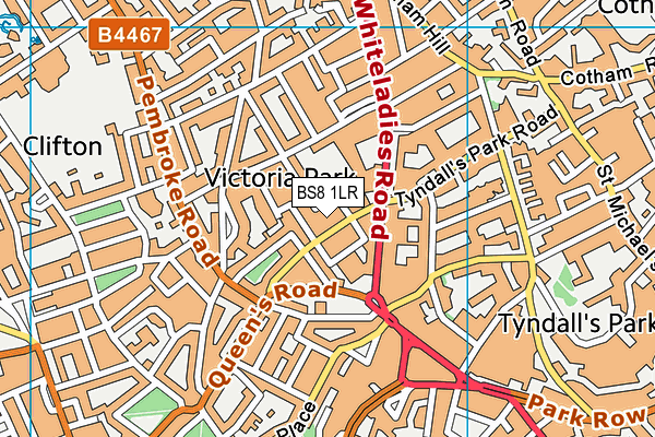 BS8 1LR map - OS VectorMap District (Ordnance Survey)
